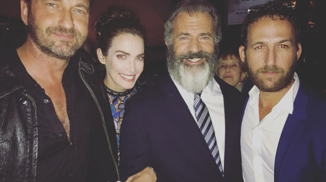 אורי פפר, מל גיבסון, יעל גולדמן, ג'רארד באטלר (צילום: Getty images)