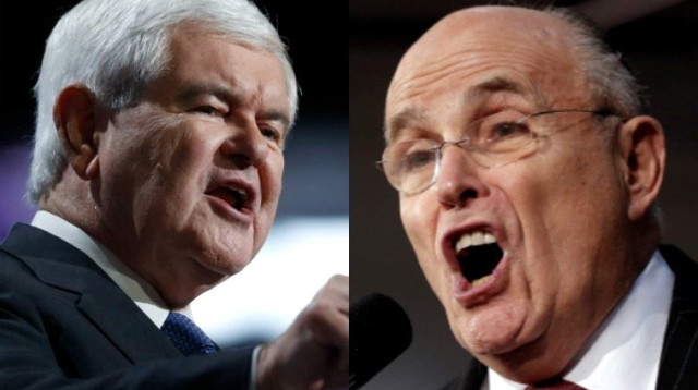 רודי ג'וליאני וניוט גינגריץ' (צילום: רויטרס)