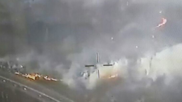 צילום מהמסוק (צילום: דובר אגף התנועה)