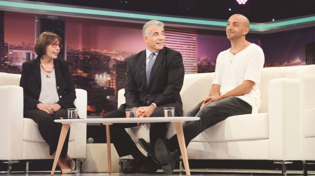 רבקה מיכאלי, עידן רייכל, ויאיר לפיד (צילום: דוד וינוקור)