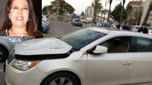 פיצוץ במכונית של מרגלית צנעני (צילום: משטרת ישראל,צ'ינו)