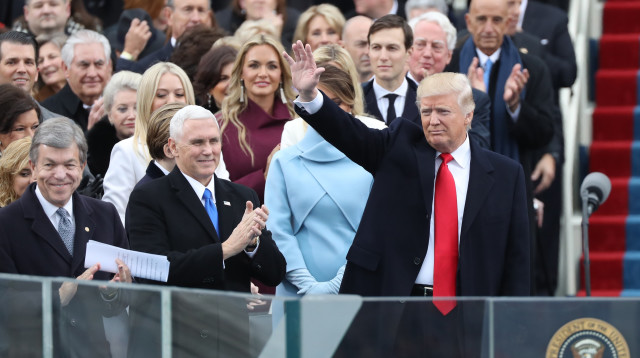 דונלד טראמפ בטקס ההשבעה (צילום: רויטרס)