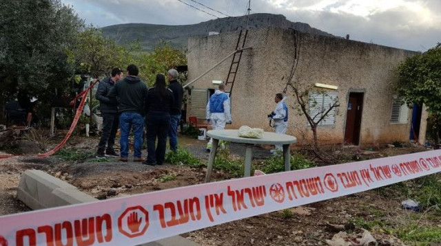 זירת הרצח במגדל (צילום: דוברות המשטרה)