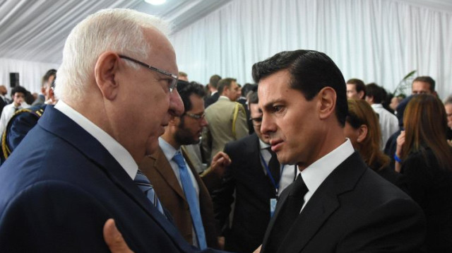 ראובן ריבלין עם נשיא מקסיקו אנריקה פניה נייטו (צילום: דוברות בית הנשיא)