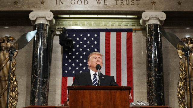 דונלד טראמפ נואם לקונגרס (צילום: רויטרס)