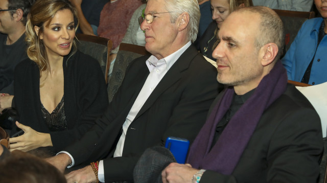 יוסף סידר, ריצ'רד גיר ואלחנדרה סילבה (צילום: רפי דלויה)