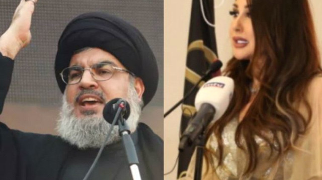 מריה מעלוף וחסן נסראללה (צילום: מסך)