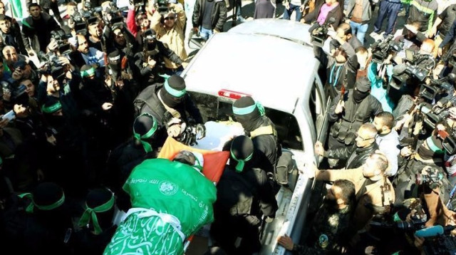 הלווייתו של מאזן פוקהא , בכיר חמאס (צילום: התקשורת הערבית)