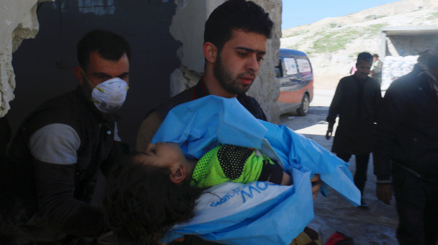 הפצצת הגז בסוריה (צילום: רויטרס)