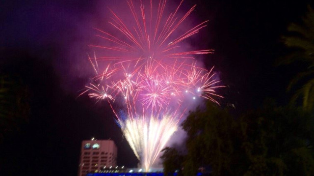 זיקוקים בערב יום העצמאות (צילום: אבשלום ששוני)