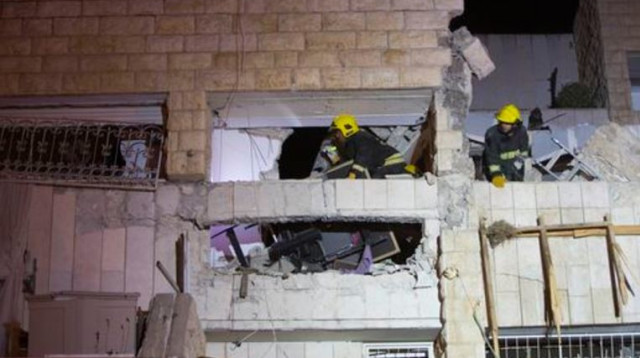 הבניין שנפגע בפיצוץ הגז בשכונת יגילה (צילום: יונתן זינדל)