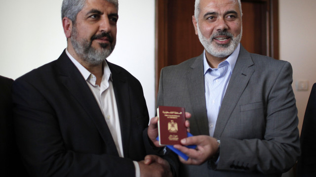 איסמעיל הנייה וחאלד משעל (צילום: רויטרס)