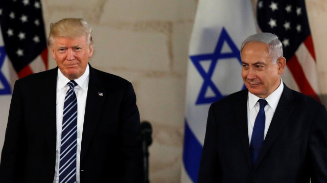 בנימין נתניהו ודונלד טראמפ במוזיאון ישראל (צילום: רויטרס)