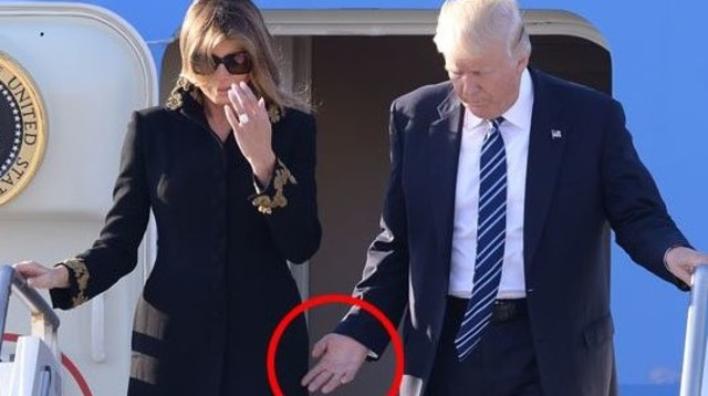 טראמפ ומלניה נוחתים ברומא (צילום: Getty images)