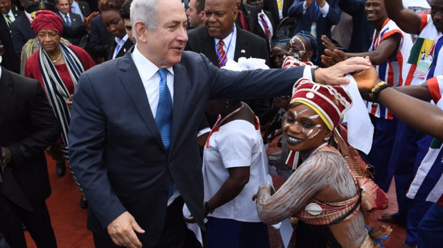 בנימין נתניהו בליבריה (צילום: קובי גדעון, לע"מ)