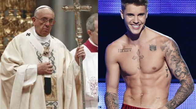 ג'סטין ביבר והאפיפיור. מתקרב לכנסיה? (צילום: רויטרס, Getty Images)