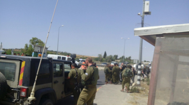 פיגוע דקירה בצומת גוש עציון (צילום: יוסף מזרחי,סוכנות תצפית)