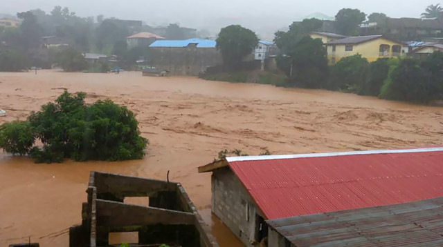 שיטפונות בסיירה לאון (צילום: AFP)