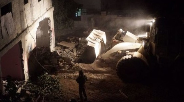 הריסת בית המחבל מחלמיש (צילום: דובר צה"ל)