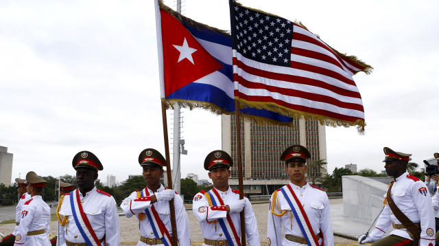 דגלי ארצות הברית וקובה (צילום: רויטרס)