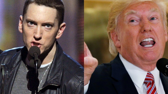 אמינם, טראמפ (צילום: רויטרס, Getty Images)