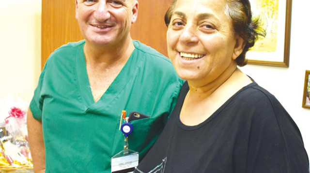 אורה דאדו בבית החולים (צילום: מיה צבן, דוברת המרכז הרפואי פוריה)