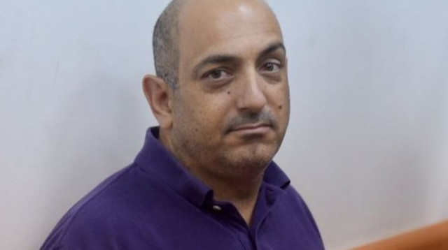 דוד שרן בעת הדיון על הארכת המעצר (צילום: אבשלום ששוני)