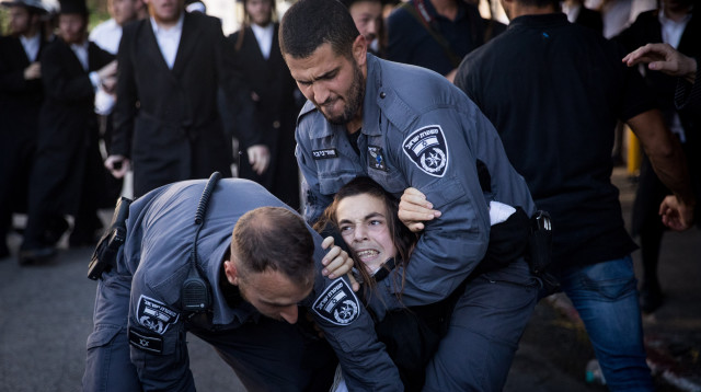 הפגנות חרדים בירושלים (צילום: יונתן זינדל)