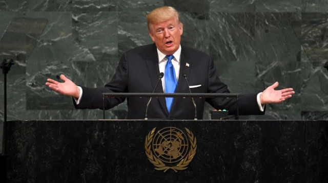 נשיא ארה"ב דונלד טראמפ באו"ם (צילום: AFP)