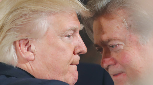 באנון וטראמפ (צילום: רויטרס)