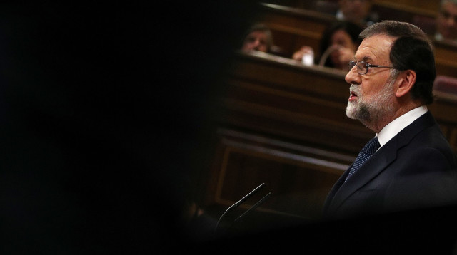 מריאנו ראחוי נואם בפרלמנט הספרדי (צילום: רויטרס)