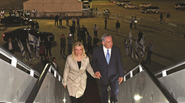 בנימין ושרה נתניהו בדרך ללונדון (צילום: קובי גדעון, לע"מ)