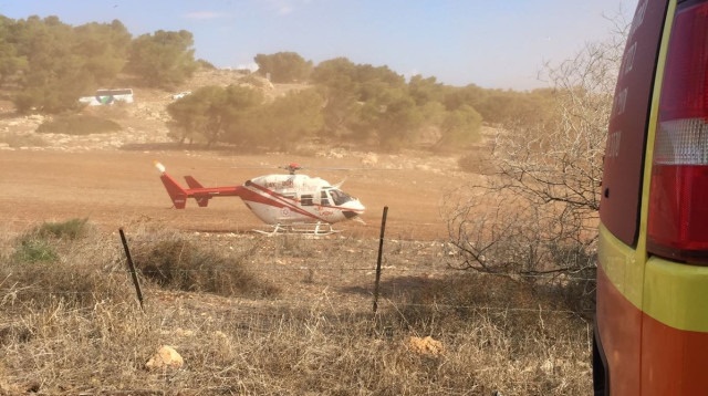 מסוק חילוץ בגלבוע (צילום: מד"א)