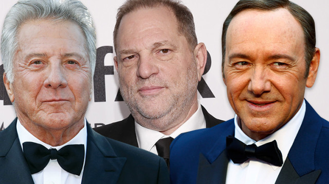 קווין ספייסי, הארווי ויינשטיין, דסטין הופמן (צילום: רויטרס)