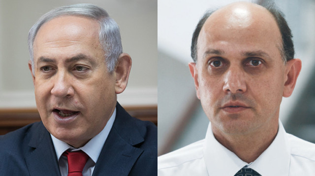 נדב העצני ובנימין נתניהו (צילום: יוסי אלוני,אלכס קולומויסקי, פול)