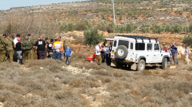 האירוע באזור קסרה מדרום לשכם (צילום: יש דין)