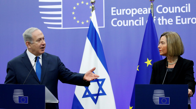 ראש הממשלה בנימין נתניהו עם פדריקה מוגריני (צילום: רויטרס)