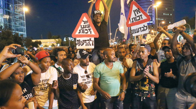 מחאת יוצאי אתיופיה (צילום: פלאש 90)