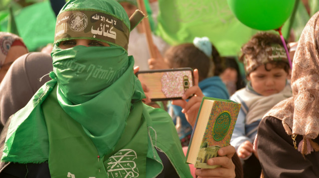 עצרת 30 שנה לארגון חמאס (צילום: רשתות חברתיות)