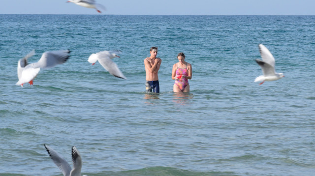 ים, חם בחורף (צילום: אבשלום ששוני)