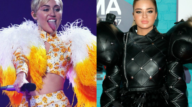 נועה קירל, מיילי סיירוס (צילום: Getty images, רויטרס)