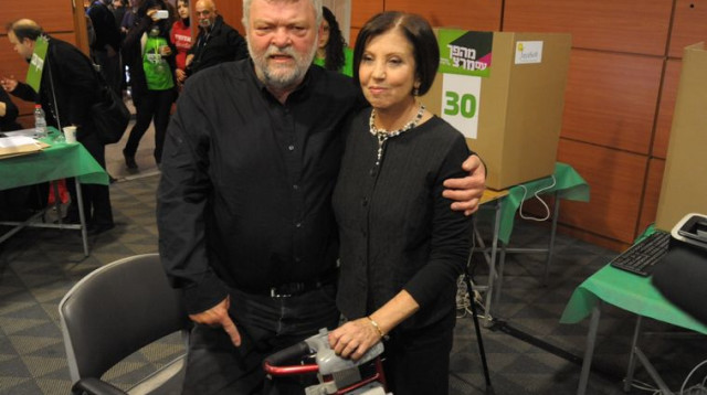 זהבה גלאון ואילן גילאון בפריימריז של מרצ, ארכיון (צילום: אבשלום ששוני)