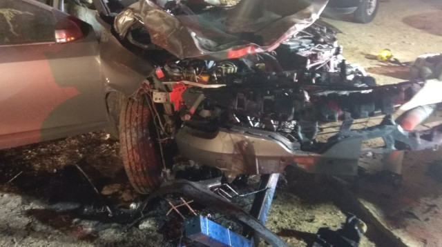 תאונת הדרכים סמוך לכלא נפחא (צילום: דוברות כבאות והצלה)