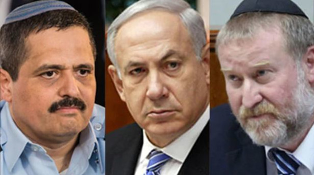 אביחי מנדלבליט, בנימין נתניהו, רוני אלשיך (צילום: מרק ישראל סלם, הדס פרוש ומרים אלסטר, פלאש 90)