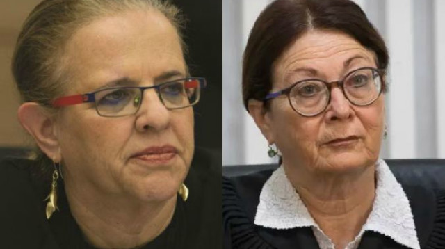 נשיאת העליון אסתר חיות והשופטת הילה גרסטל (צילום: פלאש 90)