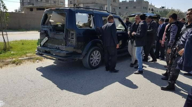 רכבו של רמי חמדאללה (צילום: הרשתות הערביות)