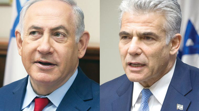 יאיר לפיד, בנימין נתניהו (צילום: מרים אלסטר, פלאש 90,מרק ישראל סלם)