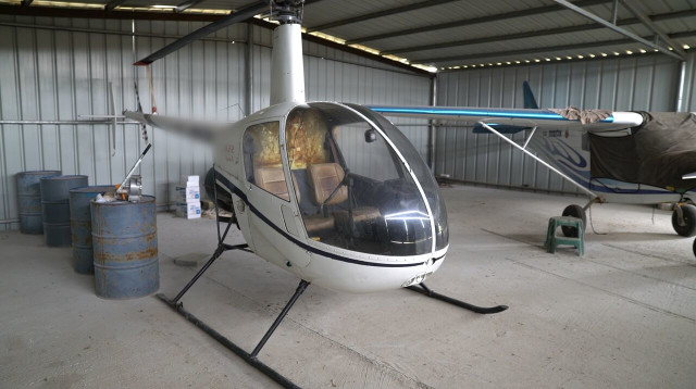 המסוק שהוחרם מהיישוב איתמר (צילום: דוברות המשטרה)