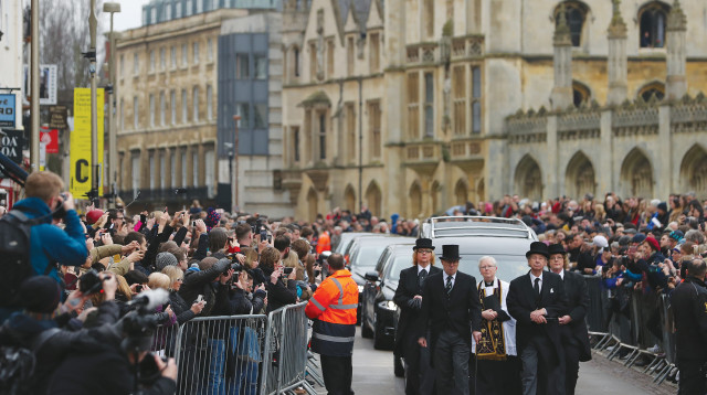 הלוויה של סטיבן הוקינג (צילום: AFP)
