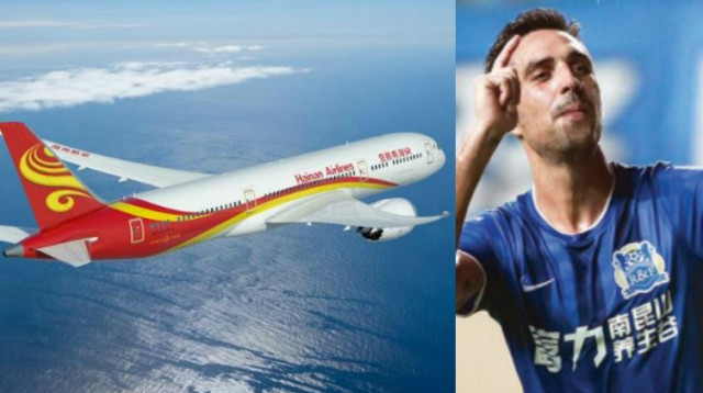 ערן זהבי ומטוס של האינאן איירליינס (צילום: האתר הרשמי,יח"צ)